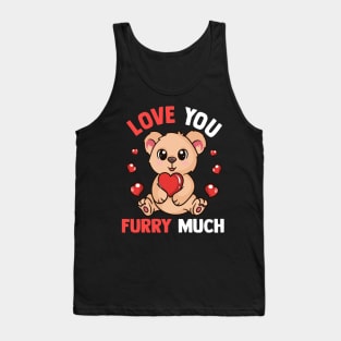 Cute Bear With Hearts For Girls Whom Love Bears Funny Valentines Day Gift Tank Top